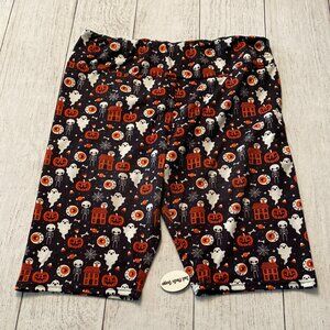 *Em and Sprout Halloween Ghost Skeleton Biker Short Butter Soft Leggings Plus 2X
